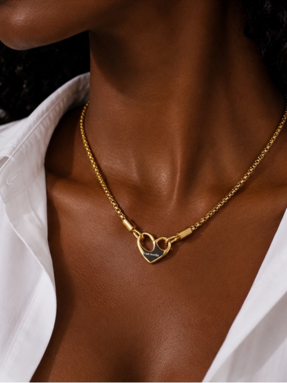 New! 18K Gold Plated “I Am Worthy” Necklace (3028) NWOT